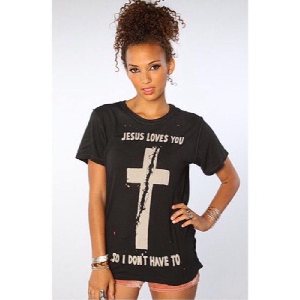 UNIF Black 'Jesus Loves You So I Don’t Have To’ tee